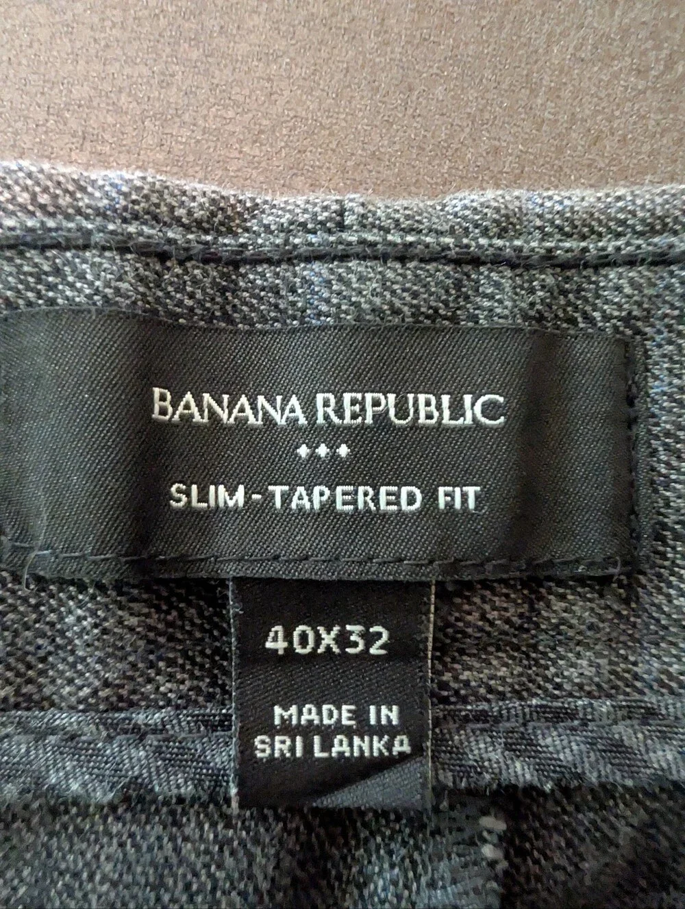 Banana Republic Men's Gray Plaid Dress Pants